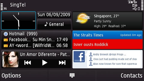 Home Screen of Nokia N97